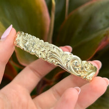 Load image into Gallery viewer, Engraving detail on Hawaiian Heirloom Bracelet