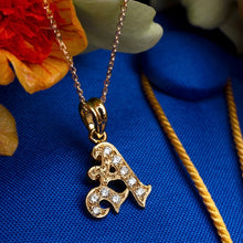 Load image into Gallery viewer, A Initial Pendant with Diamonds