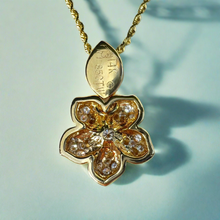Load image into Gallery viewer, Back of Hawaiian Diamond Flower Pendant