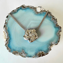 Load image into Gallery viewer, Hawaiian Plumeria Slider Necklace with Diamonds in 14K White Gold