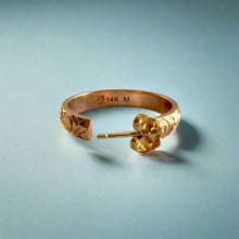 Load image into Gallery viewer, 4mm Old English Medium Hoop Earrings with Post in 14K Pink Gold