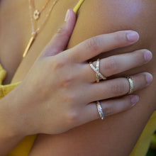 Load image into Gallery viewer, 4mm Gold Hawaiian Rings with Pink Gold Plumeria Flowers