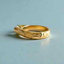 Load image into Gallery viewer, Old English 4mm French Mount Solitaire Ring with .25ct Diamond in 14K Yellow Gold in size 4 5/8