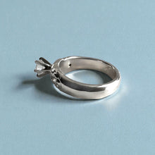 Load image into Gallery viewer, Palau Plumeria Ring with .65ctw Diamonds in 14K White Gold in size 6 1/4