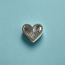 Load image into Gallery viewer, Back of Slider Heart Pendant with initial "K" in 14K White Gold