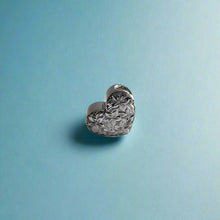 Load image into Gallery viewer, Small Slider Heart Pendant with Hibiscus Flowers in 14K White Gold