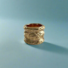 Load image into Gallery viewer, Large Bead Pendant with Old English Design & Border in 14K White Gold