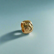 Load image into Gallery viewer, Medium Scalloped Initial "A" Bead Pendant in 14K Yellow Gold