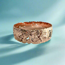 Load image into Gallery viewer, Pukalani 18mm Filigree "Kuuipo" Hawaiian Bangle Bracelet in 14K Pink Gold