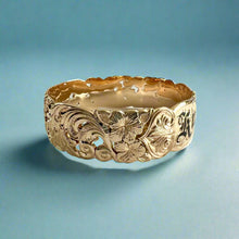 Load image into Gallery viewer, Pukalani 18mm Filigree "Kuuipo" Hawaiian Bangle Bracelet in 14K Yellow Gold