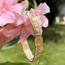Load image into Gallery viewer, Name on Hawaiian Bangle with diamonds