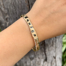 Load image into Gallery viewer, Black enamel name on 8mm Hawaiian Bangle