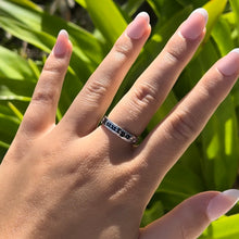 Load image into Gallery viewer, 4mm Flat Enamel Kuuipo Ring with Design in 14 Gold