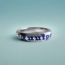 Load image into Gallery viewer, Old English & Hibiscus 4mm "Kuuipo" Ring in 14K White Gold