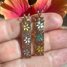 Load image into Gallery viewer, Hawaiian Puanani flower pendants with enamel and engraving
