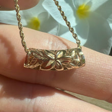 Load image into Gallery viewer, Small Plumeria Lei Filigree Pendant in 14K Yellow Gold