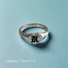 Load image into Gallery viewer, Heart Initial Hawaiian Ring in 14K Gold