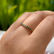 Load image into Gallery viewer, Black Diamond Ring Guard in 18K Yellow Gold in size 7 7/8