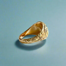 Load image into Gallery viewer, Small Signet with Raised Initial "K" in 14K Yellow Gold