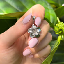 Load image into Gallery viewer, Hawaiian Flower Pendant of large plumeria in white gold