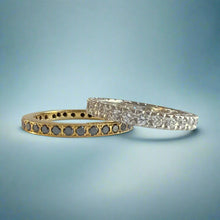 Load image into Gallery viewer, Diamond Ring Guard in Platinum in size 7 with Black Diamond Ring Guard