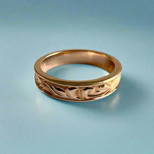 Load image into Gallery viewer, Shiny Old English 4mm Flat Ring in 14K Pink Gold in size 6 3/4