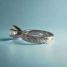 Load image into Gallery viewer, Kaimana Kula Old English & Hibiscus 4mm Solitaire with 2.40ct Diamond in 14K White Gold