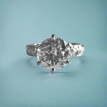 Load image into Gallery viewer, Kaimana Kula Old English & Hibiscus 4mm Solitaire with 2.40ct Diamond in 14K White Gold