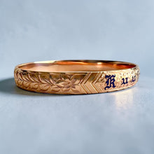 Load image into Gallery viewer, Maile & Hibiscus 8mm "Kuuipo" Bangle Bracelet in 14K Pink Gold in size 7 1/2