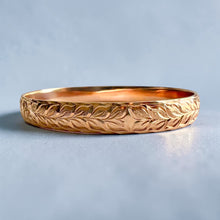 Load image into Gallery viewer, Maile & Hibiscus 8mm "Kuuipo" Bangle Bracelet in 14K Pink Gold in size 7 1/2