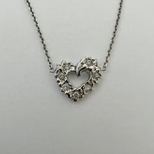 Load image into Gallery viewer, Mini Plumeria Heart Necklace with Diamonds in 14K Gold