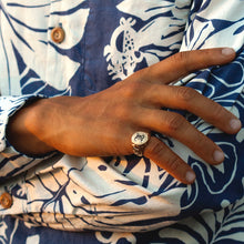 Load image into Gallery viewer, Gold Signet Ring with Initial