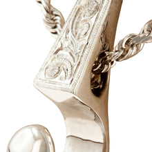 Load image into Gallery viewer, Engraving detail on Hawaiian Palaoa Pendant