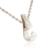 Load image into Gallery viewer, White gold Palaoa Pendant with Hawaiian engraving