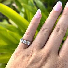 Load image into Gallery viewer, Three Small Plumeria Hawaiian Flower Ring in 14K White Gold