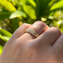 Load image into Gallery viewer, Scalloped Plumeria with Leaves All Around 6mm Ring in 14K Yellow Gold