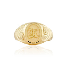 Load image into Gallery viewer, Small Signet W/ Raised Initial - Philip Rickard