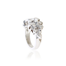 Load image into Gallery viewer, Three Plumeria Ring w/ Diamond - Philip Rickard