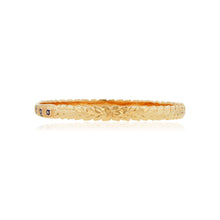 Load image into Gallery viewer, Scalloped Shiny Maile &amp; Hibiscus 6mm Bangle Bracelet in 14K Pink Gold
