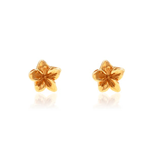 Baby plumeria pierced earrings