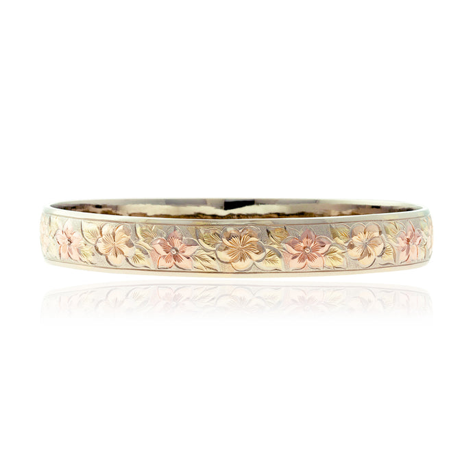 Multicolor 10mm Hakuleilani Bangle Bracelet in 14K Gold