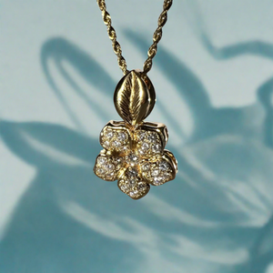 Hawaiian Diamond Flower Pendant 