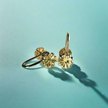 Load image into Gallery viewer, Non-pierced Baby Hibiscus Screw Back Earrings in 14K White, Pink or Green Gold
