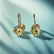 Load image into Gallery viewer, Non-pierced Baby Hibiscus Screw Back Earrings in 14K White, Pink or Green Gold
