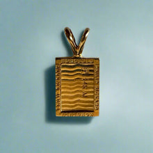 Load image into Gallery viewer, Back of Makana Raised Initial &quot;H&quot; and &quot;T&quot; Pendant in 14K Yellow Gold
