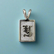 Load image into Gallery viewer, 12mm x 5/8" Hawaiian Raised Initial "Y" Pendant in 14K White Gold
