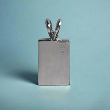 Load image into Gallery viewer, Back of 12mm x 5/8" Hawaiian Raised Initial Pendant in 14K White Gold
