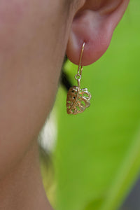 Medium Monstera Leaf Earrings