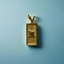 Load image into Gallery viewer, 8mm x 5/8&quot; Raised Initial &quot;K&quot; Pendants in 18K Yellow Gold
