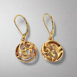 Large round filigree Lever back earrings